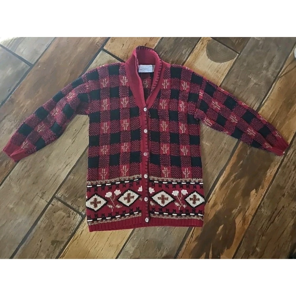 Portraits by Northern Isles Vintage Sweater Womens Size Lg Cozy Winter Pattern